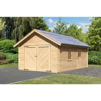 KARIBU Blockgarage »Blockbohlengarage«, Außenmaß BxT: 387 x 537 cm, natur - braun Unkategorisiert online kaufen
