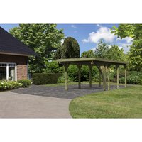 KARIBU Einzelcarport »Classic 2 Variante B inkl. einem Einfahrtsbogen«, Außenmaß BxT: 273 x 586 cm, natur - gruen Unkategorisiert online kaufen