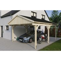 SKANHOLZ Carport »Fichtelberg«, BxT: 423 x 566 cm, Firsthöhe: 326 cm, unbehandelt - beige Unkategorisiert online kaufen