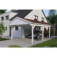 SKANHOLZ Carport »Fichtelberg«, BxT: 423 x 808 cm, Firsthöhe: 326 cm, lasiert - weiss Unkategorisiert online kaufen