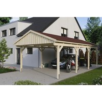 SKANHOLZ Carport »Fichtelberg«, BxT: 423 x 808 cm, Firsthöhe: 326 cm, unbehandelt - beige Unkategorisiert online kaufen