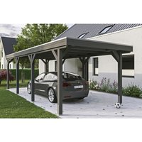 SKANHOLZ Carport »Grunewald«, BxT: 321 x 796 cm, Firsthöhe: 243 cm, lasiert - grau Unkategorisiert online kaufen