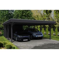 SKANHOLZ Carport »Spessart«, BxT: 611 x 846 cm, Firsthöhe: 258 cm, farbbehandelt - grau Unkategorisiert online kaufen