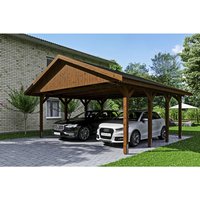 SKANHOLZ Carport »Wallgau«, BxT: 620 x 600 cm, Firsthöhe: 354 cm, lasiert - braun Unkategorisiert online kaufen