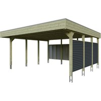 SKANHOLZ Doppelcarport »Friesland Set 13«, 557 x 555 cm (BxT), mit Rück- und Seitenwand - gruen Rabatt: 11 % Unkategorisiert online kaufen