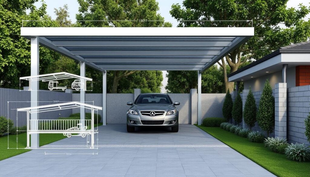 Alu Carport Größenplanung