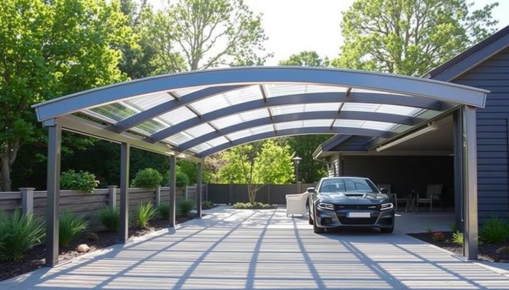 Metallcarport mit Terrassenüberdachung