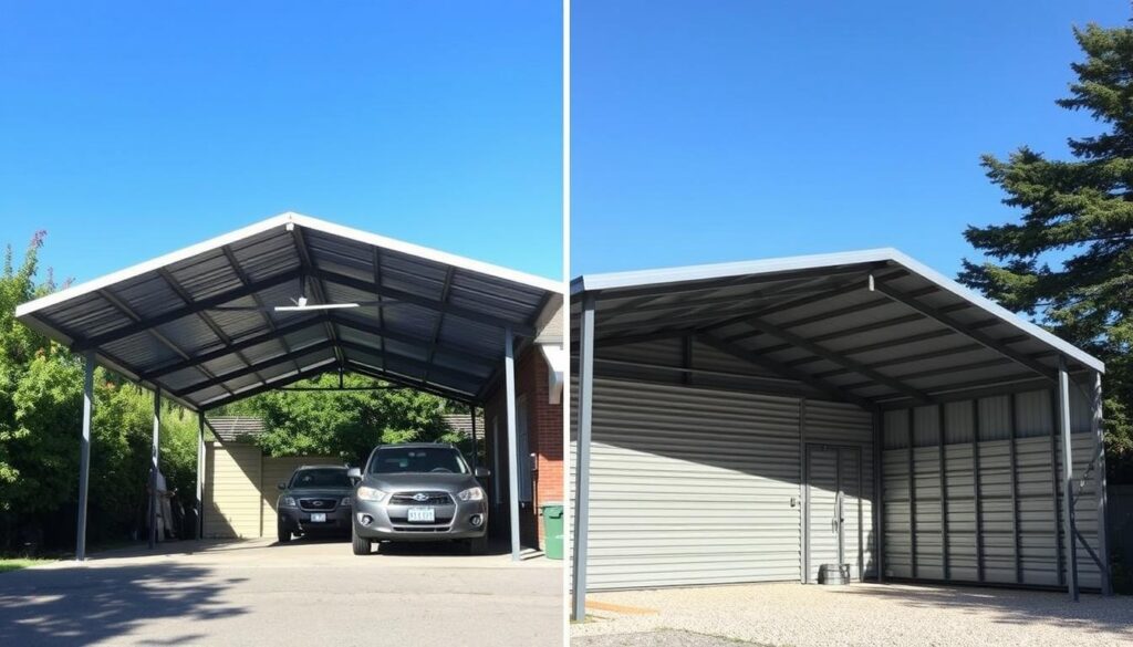 Metallcarport und Stahlgarage Vergleich