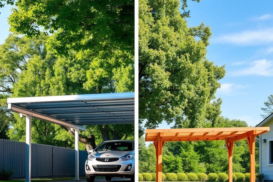 Carport aus Metall vs Holz: Vor- und Nachteile im Vergleich